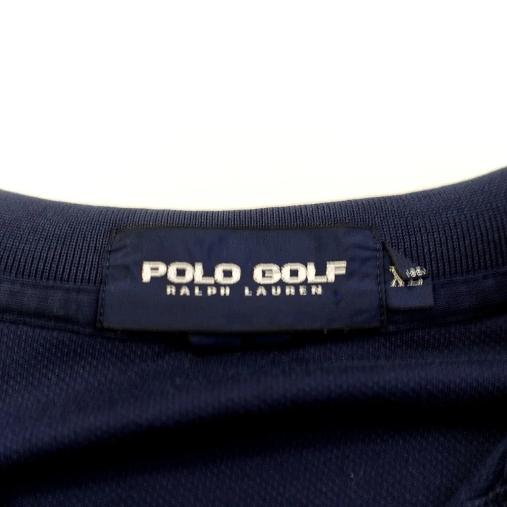 Polo Golf Ralph Lauren Blue Solid XL Cotton‎ Polo Collared Shirt Short Sleeve